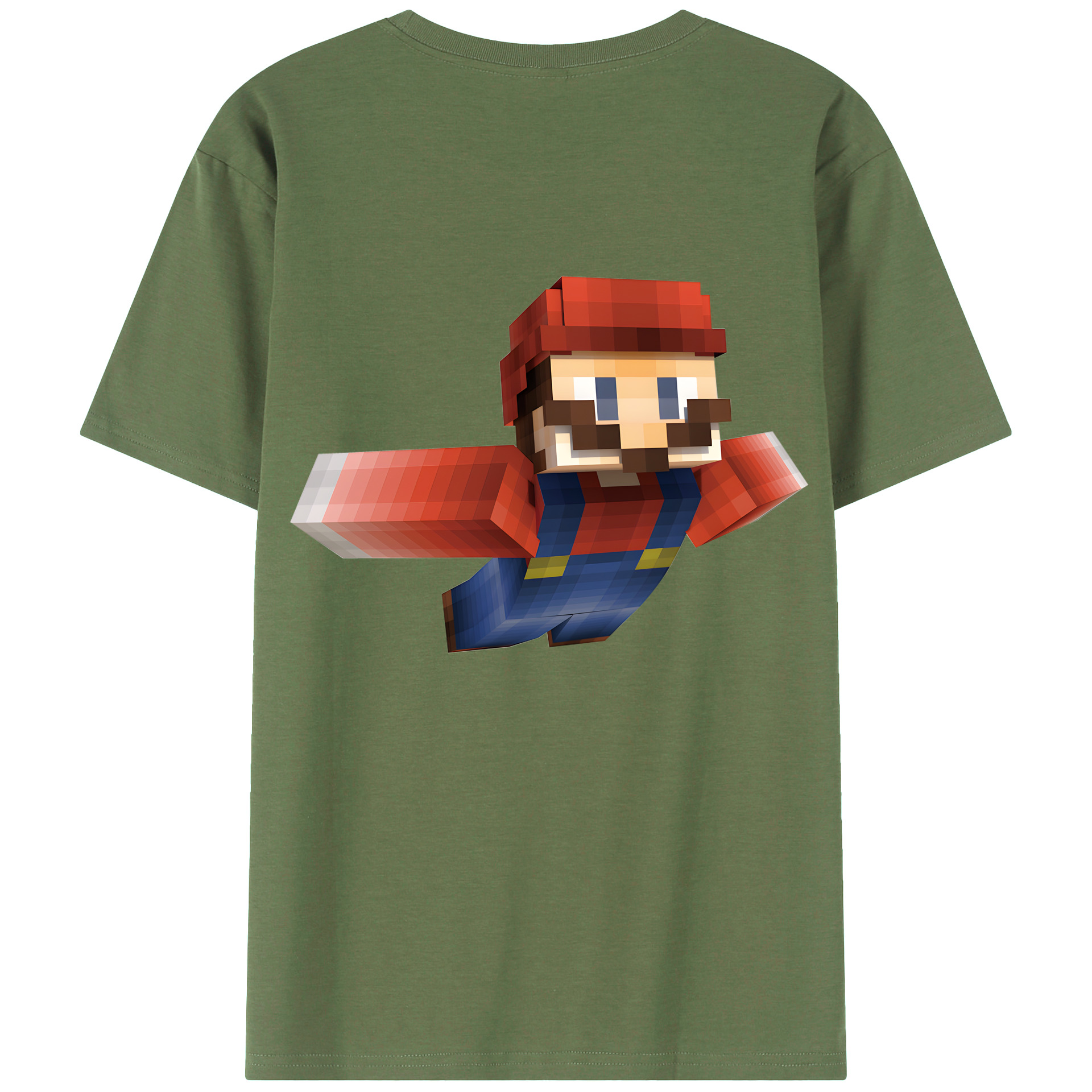 （画像用） マインクラフト ブロックの世界 Minecraft MC Block world 綿100％ メンズ半袖Tシャツ（バックプリント） 通気性